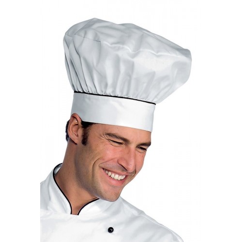 Cappello Cuoco - Cod. 075101 - Bianco+Nero