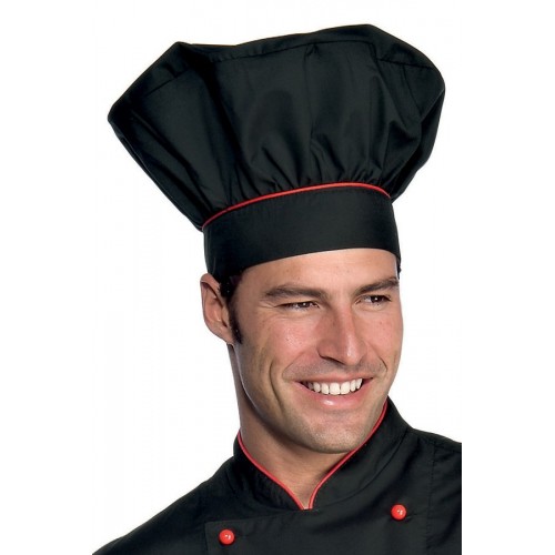 Cappello Cuoco - Cod. 075207 - Nero+Rosso