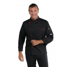 Giacca Cuoco Panama - Cod. 058207 - Nero+Rosso