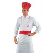 Giacca Cuoco Profilata - Cod. 059300 - Bianco+Rosso