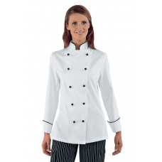 Giacca Lady Chef - Cod. 057511 - Bianco+Nero