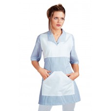 Poncho Collo A V - Cod. 010102 - Bianco+Riga Azzurro