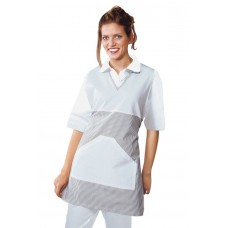 Poncho Collo A V - Cod. 010101 - Bianco+Riga Grigio